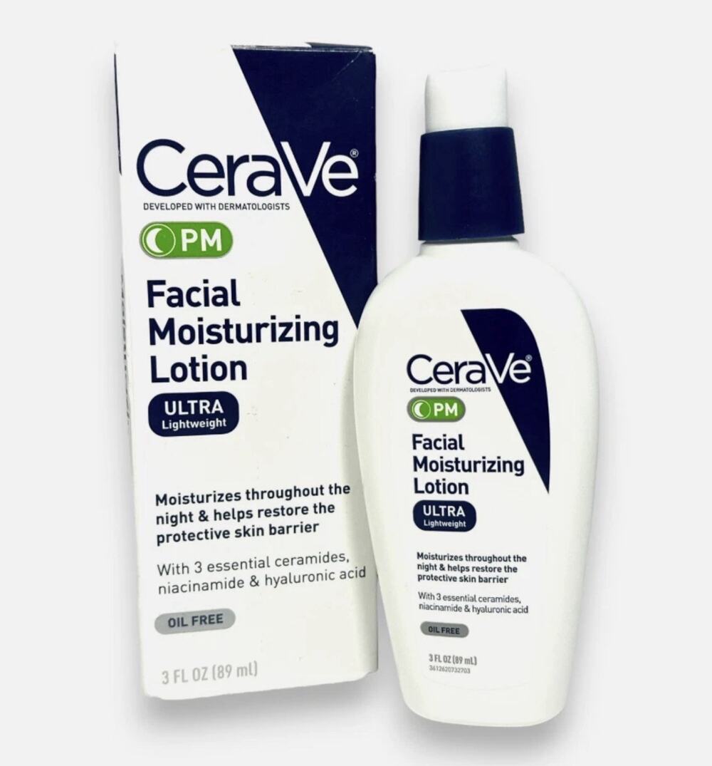 CeraVe PM Facial Moisturizing Lotion Ultra LightWeight Oil Free 3oz./89ml NEW